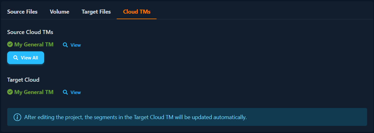 Cloud TMs